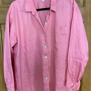 Men's Pink Linen Shirt